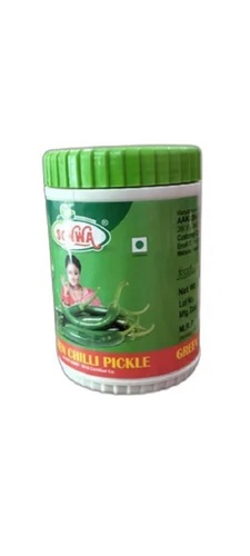 Sonwa Green Chilli Pickles - Spicy Mustard Oil Preservation, Tasty and Delicious Salty Flavor