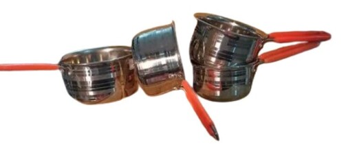 Stainless Steel Saucepan - Standard Size , Anti Rust, Lightweight, Glossy Silver Finish, Quality Tested
