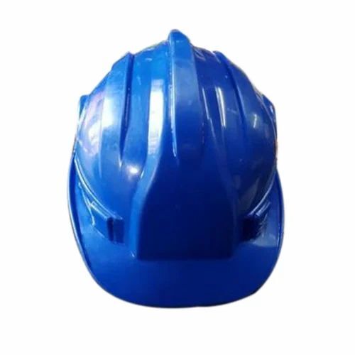 Blue Safety Helmet - Plastic Material, Standard Size, Open Face Design | Isi Certified, Suitable For Workplace Safety