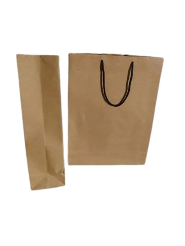 Designer Kraft Paper Bag - 5kg Capacity, Brown Kraft Paper, 150-250 GSM, Loop Handle, Biodegradable, Moisture Proof, Recyclable
