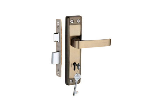 Dorfix Mortise Door Handle Lock - Polished Stainless Steel, Rectangular Shape, 2 Keys Included | Ideal for Main Door Fitting