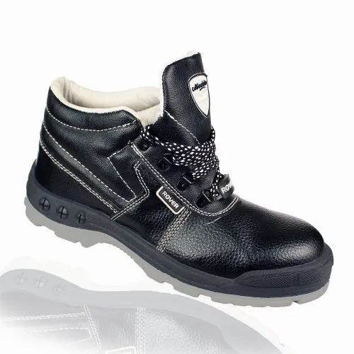 Ernakulam Safety Shoe - PVC Material, All Sizes Available, Black Color | High Ankle Design for Men, Lace Style, Good Quality