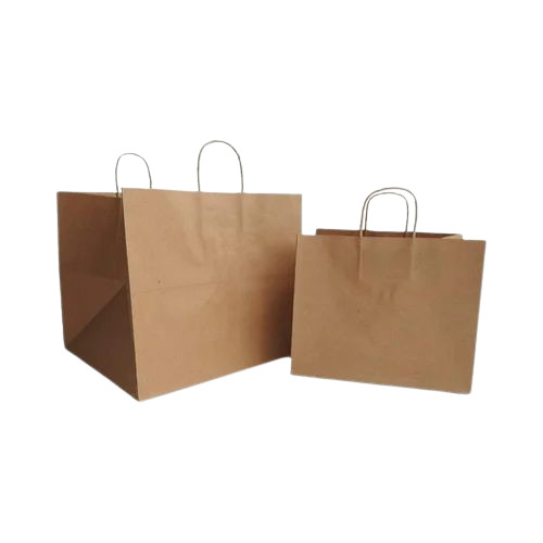 Paper Cake Bag - 1kg Capacity, Brown Plain Design with Biodegradable and Moisture-Proof Rope Handles