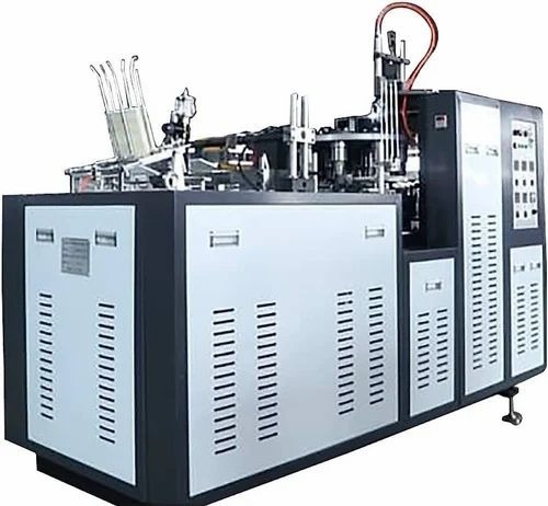 Paper Cup Making Machine - 100 ml PET Capacity, 400 Pieces/Hour Production | Automatic Grade, ISO 9001 Certified, White Color, New Item, 3-Phase Power