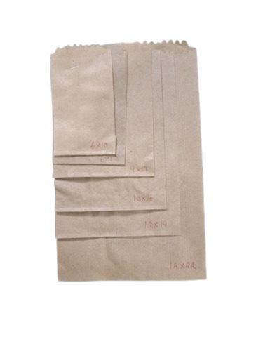 Paper Pouch - 6cm X 10cm, Brown Color, 45 Gsm, Disposable Style, Plain Design