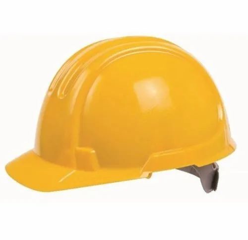 Safety Helmet Yellow Colour - HDPE, Medium Size, Open Face Style | Unisex Lightweight Design, New Condition, Good Quality