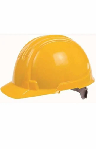 Yellow Plastic Safety Helmet - Medium Size, Open Face Style | Lightweight, Good Quality, Box Packaging