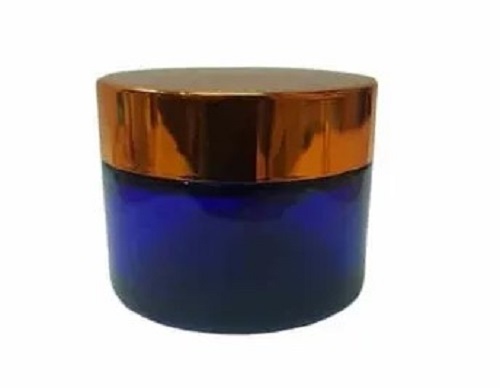 Blue Glass Cosmetic Jar