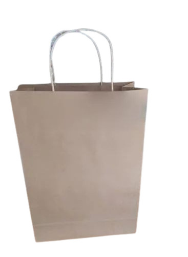 Kraft Paper Shopping Bags - 8.4 x 4 x 13 Inch, Brown Color with Loop Handles, Biodegradable and Moisture Proof