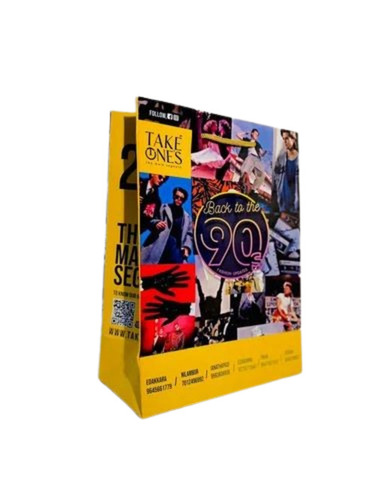 Duplex Paper Shopping Bags - 10 x 5 x 13.5 Inch, Multi Color | Biodegradable, Moisture Proof, Recyclable, Rope Handle, Max Load 5kg