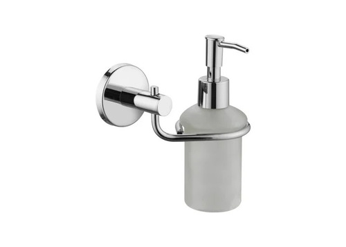 EG307 Liquid Soap Dispenser - Stainless Steel, 250 ml Capacity, Glossy Silver Finish, Round Shape | Manual Operation, Modern Design
