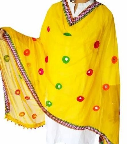 Fancy Dupatta - Lightweight Fabric, Sizes S to XL | Handcrafted Floral Patterns, Vibrant Colors, Skin-Friendly, Glossy Finish, Durable Stitching, Anti-Wrinkle Design