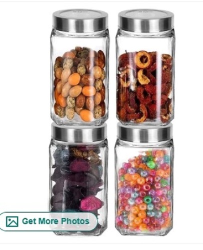 Glass Food Container - Solid Glass Material Customize Size Transparent Color | Plain Pattern Quality Tested Timely Delivery