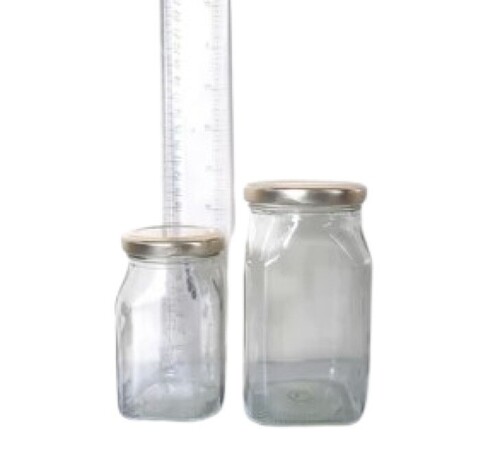 Glass Jar - Solid Glass, Various Sizes Available, Transparent Color | Lightweight, Quality Tested, Plain Pattern