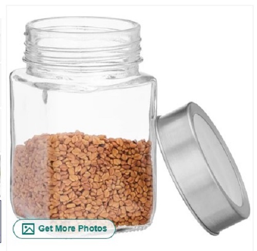 Glass Jar For Storage - Glass Material, Customized Size, Transparent Color | Plain Pattern, Lightweight, Solid Structure, Quality Tested