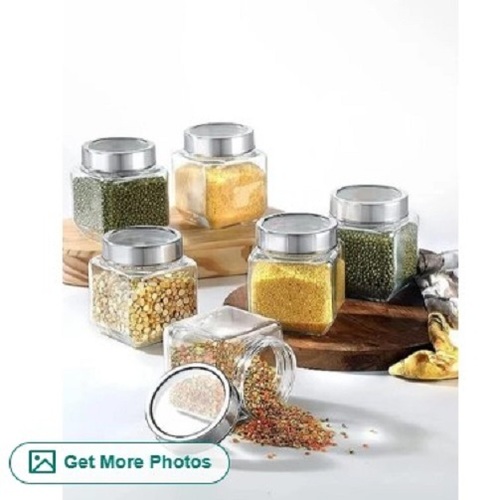 Glass Storage Jar - Plain Transparent Design | Solid Glass Material, Custom Size, Quality Tested