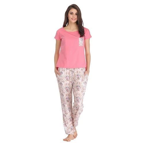 Ladies Cotton Printed Pyjama - Lightweight Fabric, Size S-XXL, Black and White Colors | Relaxed Style, Stretchable Waistband, Skin-Friendly, Durable Stitching, Wrinkle-Resistant, Vibrant Patterns