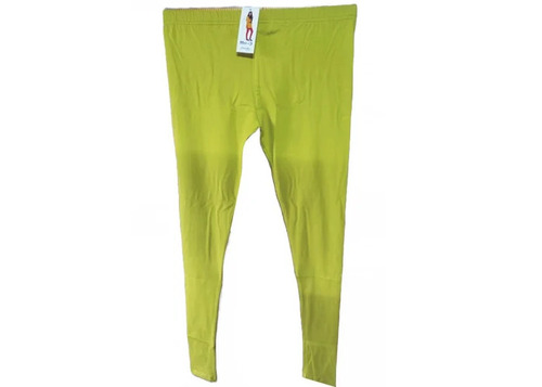 High Waist Churidar Leggings - Cotton, XL, Green | Washable, Breathable, Skin Friendly, Party Wear