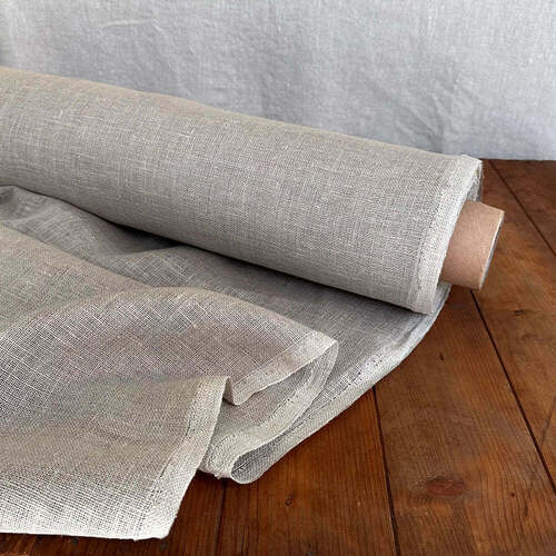 Linen Grey Fabric - Color: White