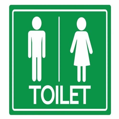 Metal Toilet Sign Board - Color: Green