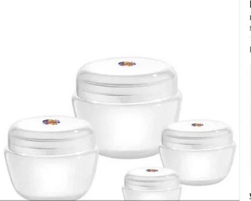 Plastic Cosmetic Cream Containers - Rigid Plastic, Various Sizes, Transparent | Spacious Design, Plain Pattern, Quality Tested