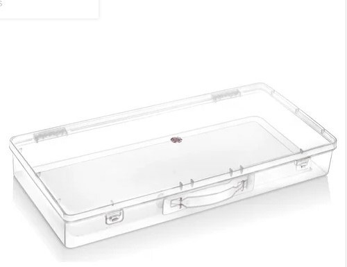 Plastic Saree Container with Handle - Lightweight Rectangular Design, Transparent Nontoxic Plastic | Spacious and New Delivery within Committed Time Frame