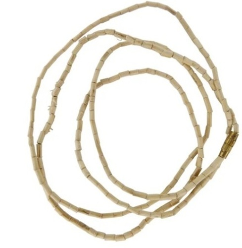 Pooja Tulsi Mala - Wood, 84 cm, Beige, Flat Beads, 108 Count | Religious Jewelry for Various Occasions