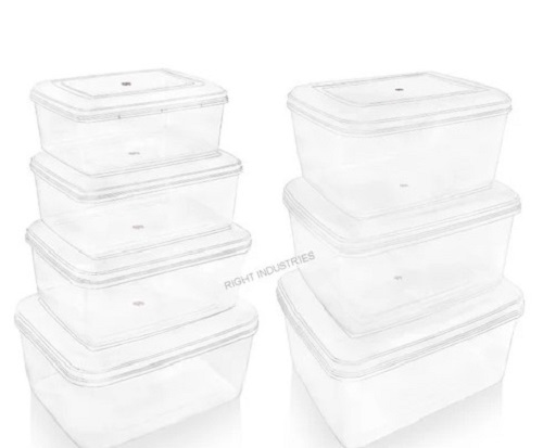Rectangular Plastic Storage Boxes - Plastic, Various Sizes, Transparent | Anti-Crack, Spacious, Lightweight, True Value of Money