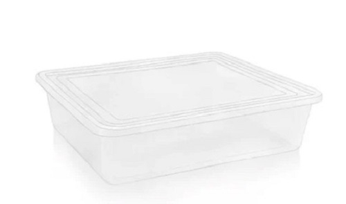 Transparent Plastic Container - Lightweight, Spacious Design | Nontoxic Material, Rectangular Shape, True Value of Money