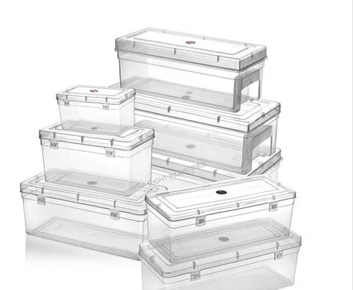 Transparent Plastic Storage Boxes - Plastic Material, Spacious Design, Various Sizes, Transparent Color | Anti-Crack Feature, Lightweight, True Value of Money
