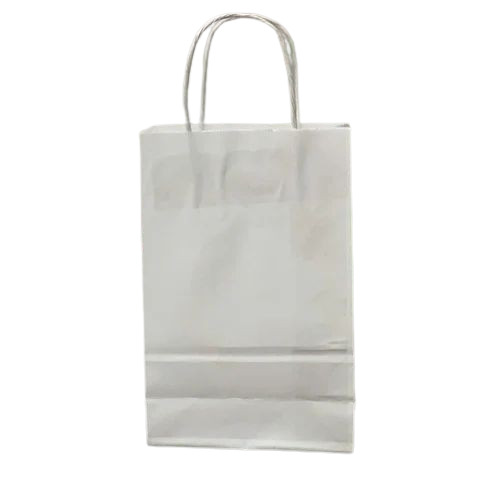 White Kraft Paper Shopping Bag - 13 x 8 x 4 Inch, 190 GSM Eco-Friendly Kraft Paper | Biodegradable, Moisture Proof, Recyclable, Loop Handle 