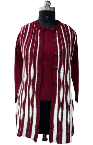 Woolen Ladies Long Cardigan