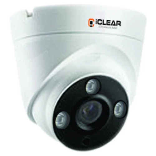 Iclear CCTV Dome Camera - 2 MP CMOS Sensor, 3.6mm Lens | Day&Night Vision, Waterproof, White Plastic & Metal, Ideal for Hotels, Schools, Airports