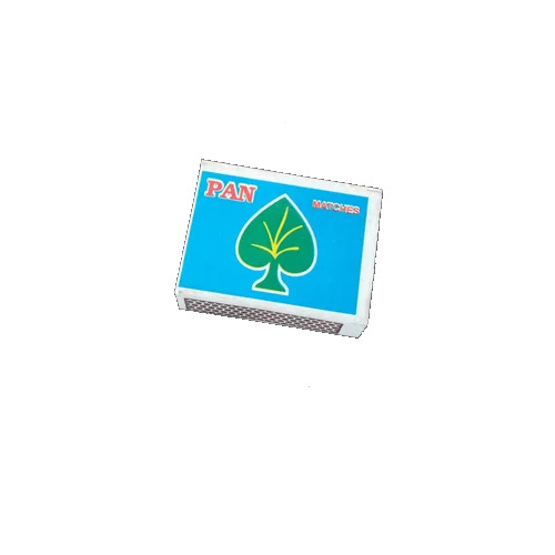 20 Sticks PAN Safety Matches - Black Head, 38mm Wooden Splints, Moisture Proof, Customized Glossy Cardboard Cube Box