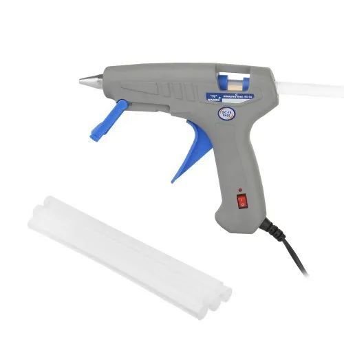 80 Watt Hot Melt Glue Gun - Plastic, 11mm Diameter, Grey and White | Quick Heating, Durable Build, Ergonomic Design, Precision Nozzle, Lightweight, Corded Operation