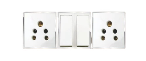 Electrical Switch Board - ABS Material, Matte Finish | White Color, Rated Voltage 240