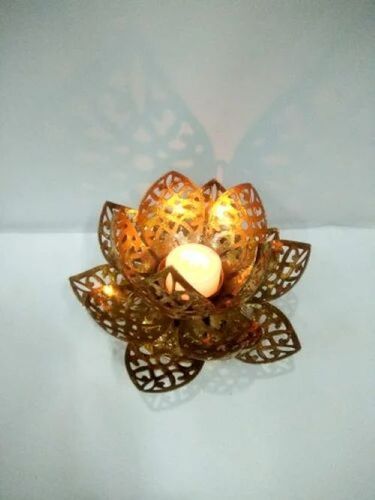 Etched Lotus T-light Holder