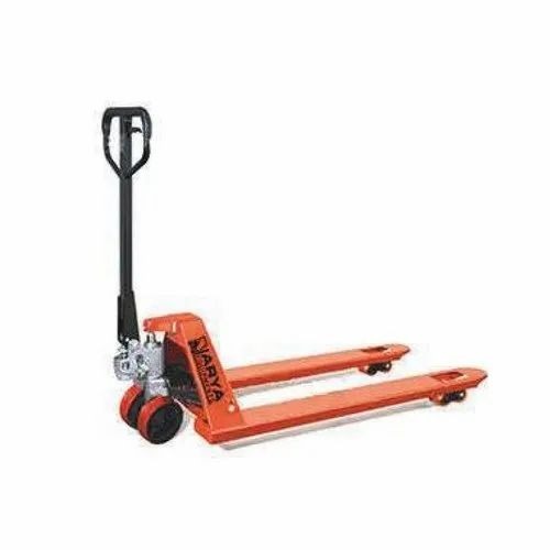 Hand Pallet Truck - Nylon/PU/CI Material, 1150 mm Fork Length, 550 mm Fork Width, Orange Color | Rated Capacity 2500 kg, Hand Operated for Industrial Use