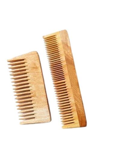 Natural Neem Wood Comb - 7 Inch, Light Brown | Antibacterial Properties, Eco-Friendly Material, Handcrafted Finish, Gentle on Hair, Non-Static, Effortless Detangling