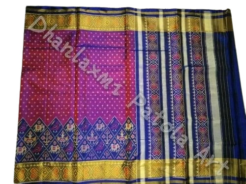 Silk Patola Saree - Handwoven Patla Design With Blouse Piece , Multicolor , Ideal For Weddings And Parties