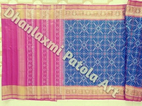 Patola Saree - Handwoven Silk Fabric, Multicolor Design with Blouse Piece | Perfect for Weddings and Parties