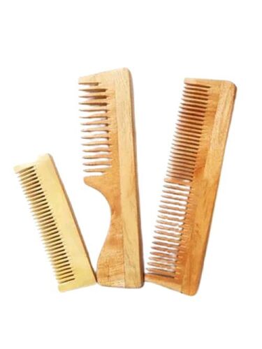 Premium Neem Wood Comb - 7 Inch, Light Brown | Handcrafted Design, Antibacterial Properties, Eco-Friendly, Smooth Teeth, Gentle on Scalp