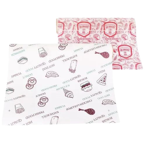 Printed Butter Paper - 90 GSM, Customised Color, Moisture Proof & Anti Rust Wrapping Paper for Eatables