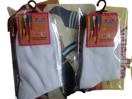 Soft Cotton School Socks - Unisex Medium Size, White Color | Breathable, Durable Design, Moisture-Wicking, Non-Slip Grip, Reinforced Heel, Arch Support