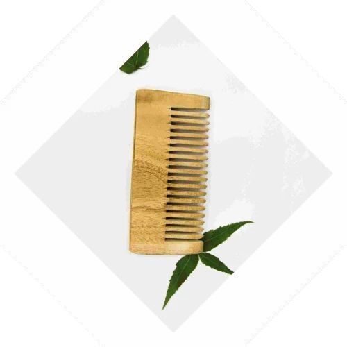 Shampoo Neem Comb - 7 Inch Light Brown Wooden Design | Handcrafted Antibacterial, Eco-Friendly, Smooth Teeth, Gentle on Scalp