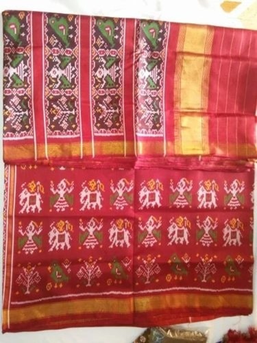 Silk Patola Saree - Handwoven Patla Design with Blouse Piece | Multicolor, Good Quality for Weddings and Parties