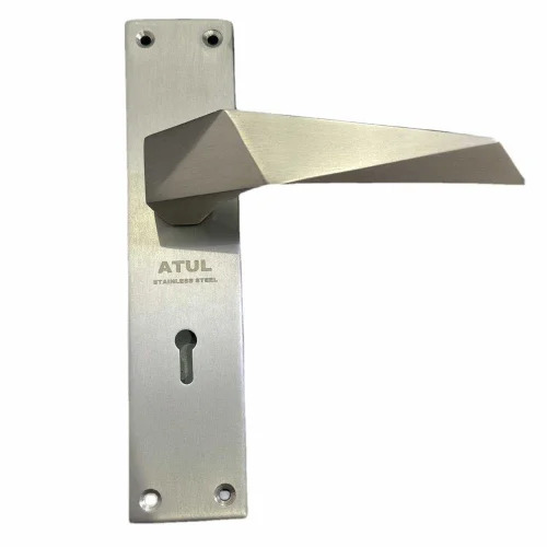 Lever Handle - Stainless Steel, 8 Inch Size, Silver Matte Finish | Durable, Corrosion-Resistant Mortise Door Lock Solution for Residential & Commercial Use