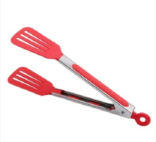 SS Sandwich Tong - Stainless Steel, Customize Size, Red and Silver | Lightweight, Good Gripping, Quality Tested