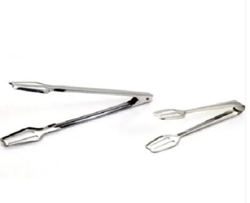 Stainless Steel Utility Tong - Customized Size, Glossy Silver Finish | Delivered On Time, Good Gripping, Quality Tested