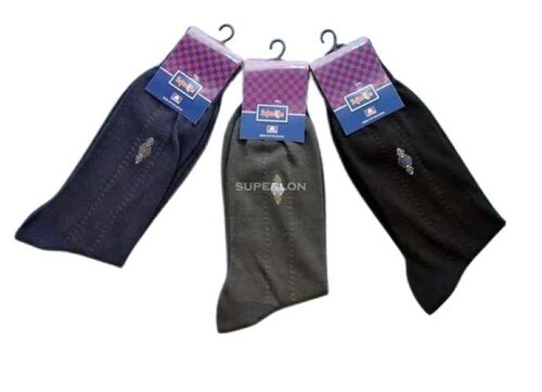 Superlon Cotton Socks - Cotton Material, Black and Brown Colors | Anti-Wrinkle, Moisture-Wicking, Stretchable Fit, Fun Patterns, Cushioned Sole